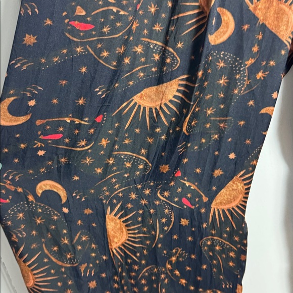 Farm Rio x Anthropologie Wide-Leg Trousers Sun Moon Print Size Small - Picture 3 of 16